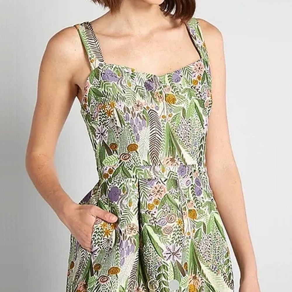 ModCloth Spring Garden Fling Fit and Flare Dress 18W - Picture 2 of 8